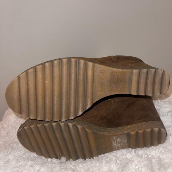 Unisa Brown Wedge Boots - Picture 8 of 10